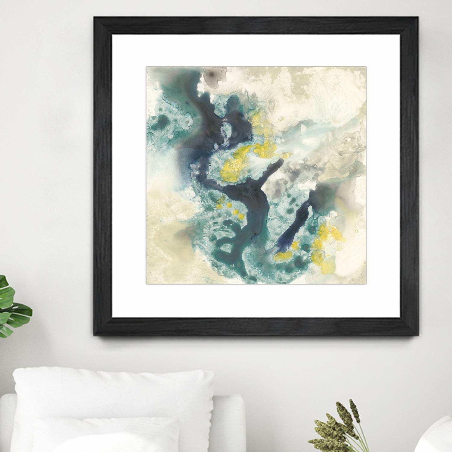 Citron Satellites II by Jennifer Goldberger on GIANT ART - green abstract