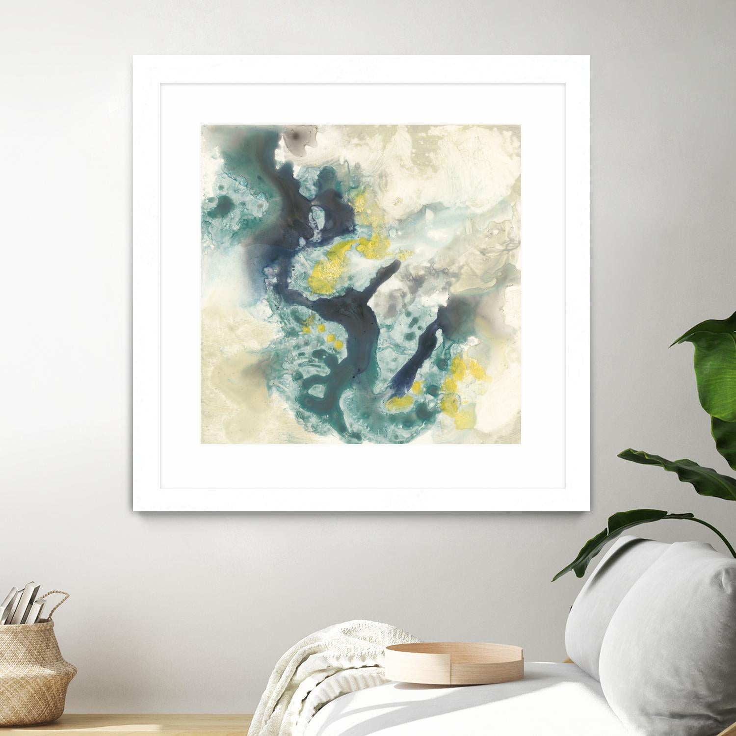 Citron Satellites II by Jennifer Goldberger on GIANT ART - green abstract