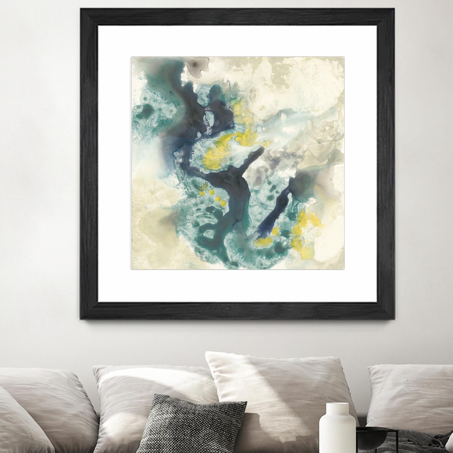 Citron Satellites II by Jennifer Goldberger on GIANT ART - green abstract