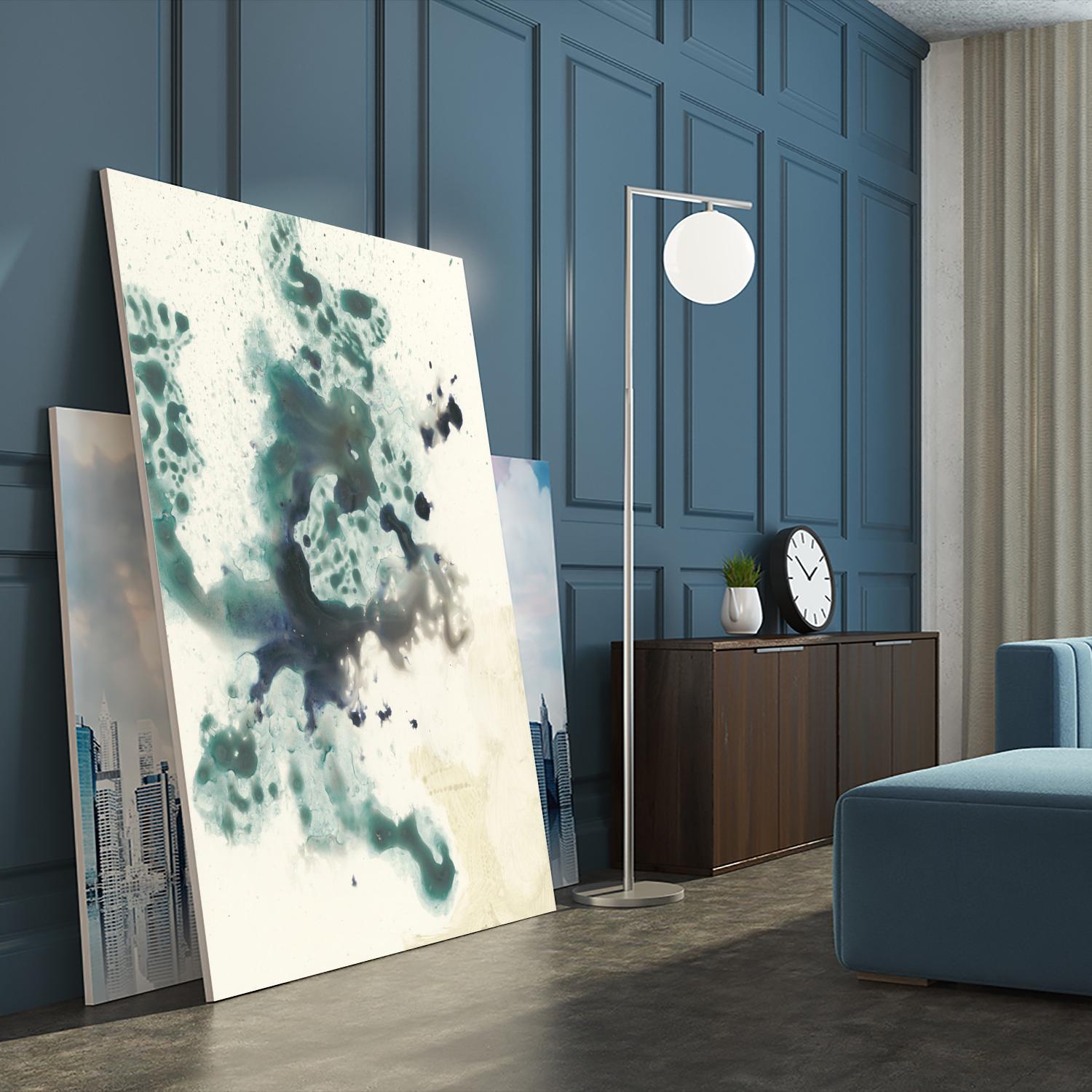 Teal Tributary I by Jennifer Goldberger on GIANT ART - green abstract