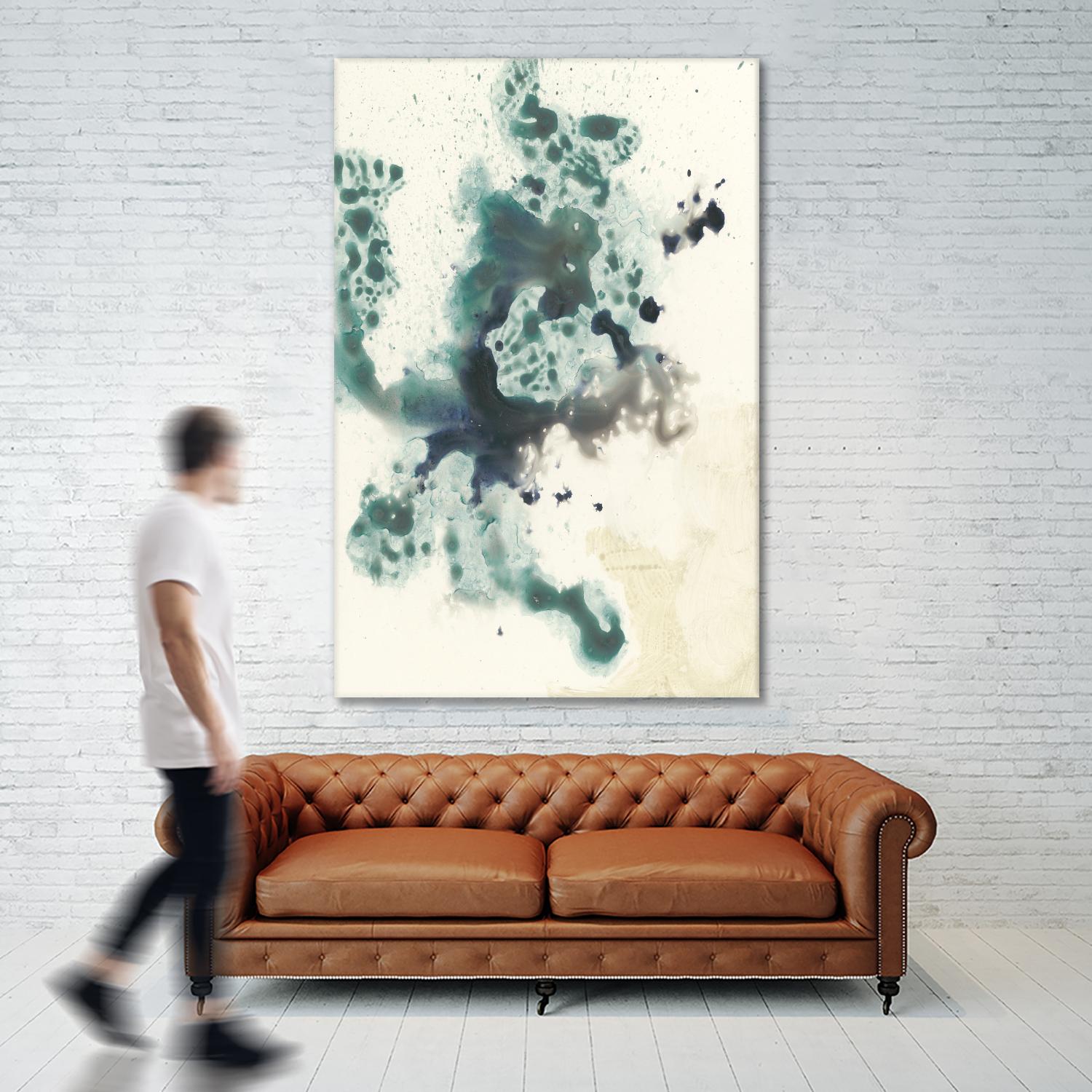 Teal Tributary I by Jennifer Goldberger on GIANT ART - green abstract