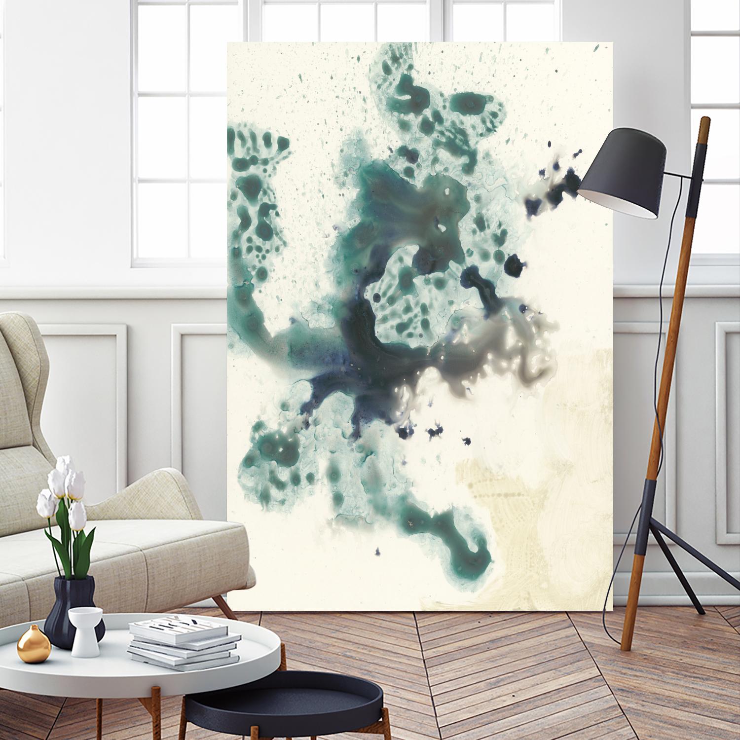 Teal Tributary I by Jennifer Goldberger on GIANT ART - green abstract