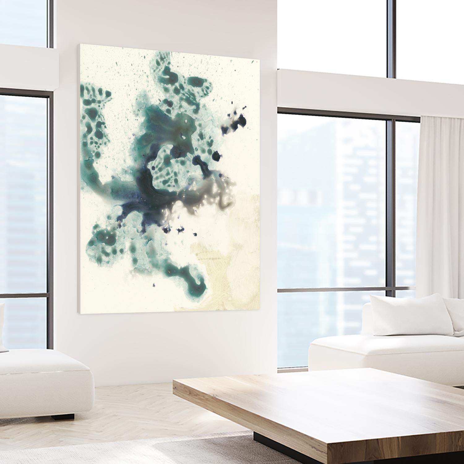 Teal Tributary I by Jennifer Goldberger on GIANT ART - green abstract