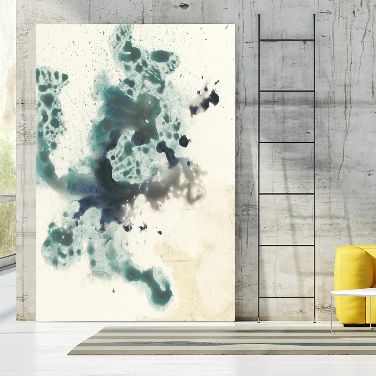Teal Tributary I by Jennifer Goldberger on GIANT ART - green abstract