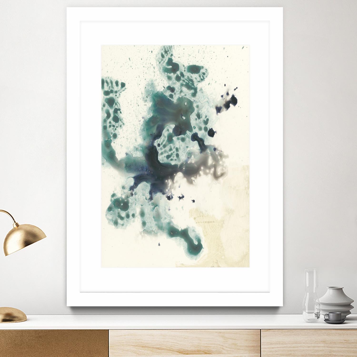 Teal Tributary I by Jennifer Goldberger on GIANT ART - green abstract