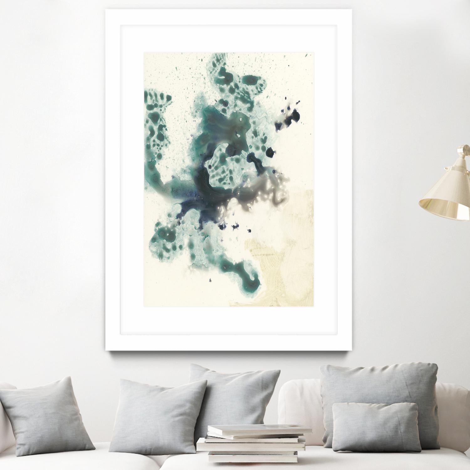 Teal Tributary I by Jennifer Goldberger on GIANT ART - green abstract