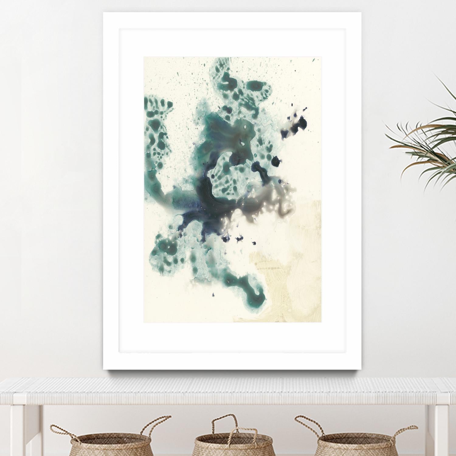 Teal Tributary I by Jennifer Goldberger on GIANT ART - green abstract