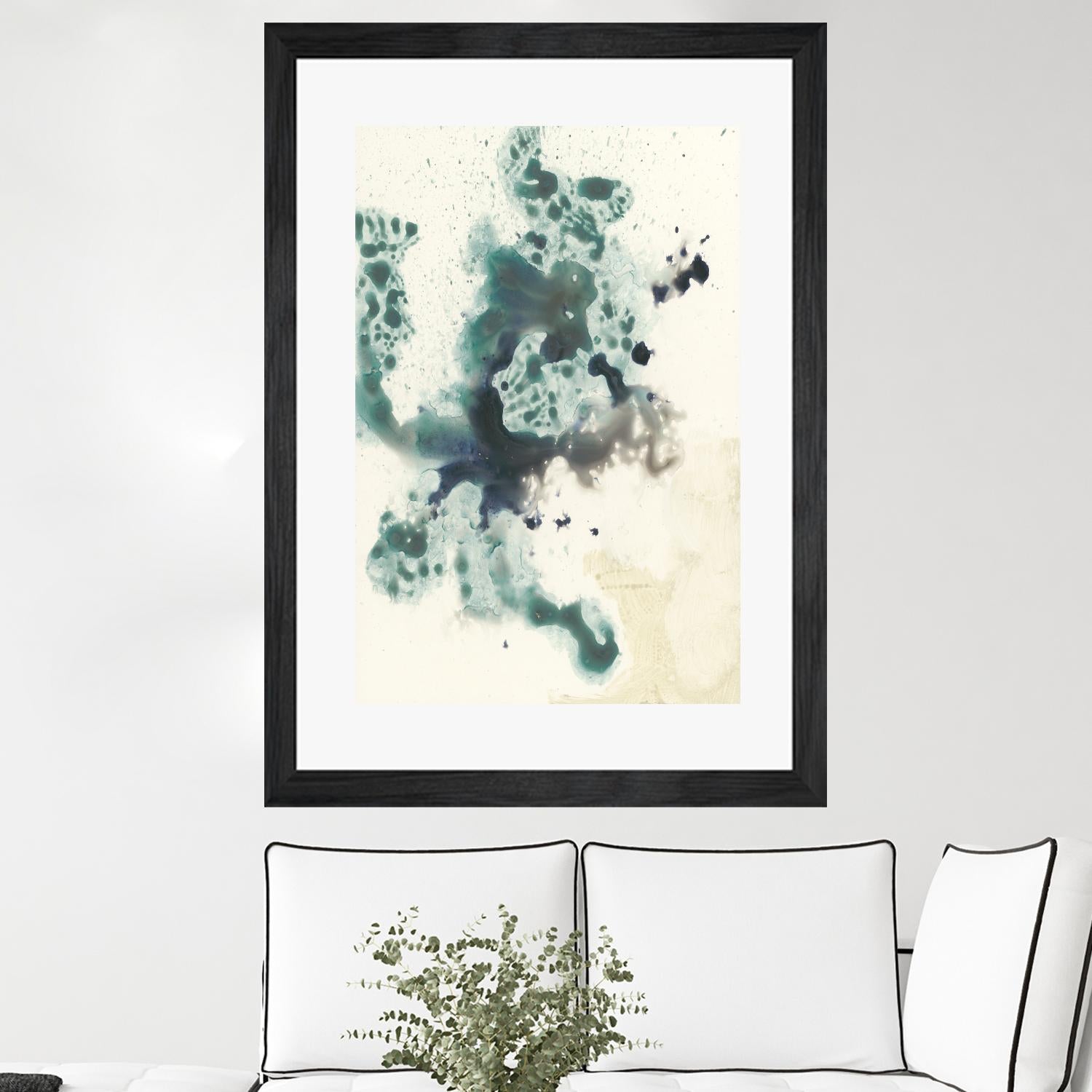 Teal Tributary I by Jennifer Goldberger on GIANT ART - green abstract