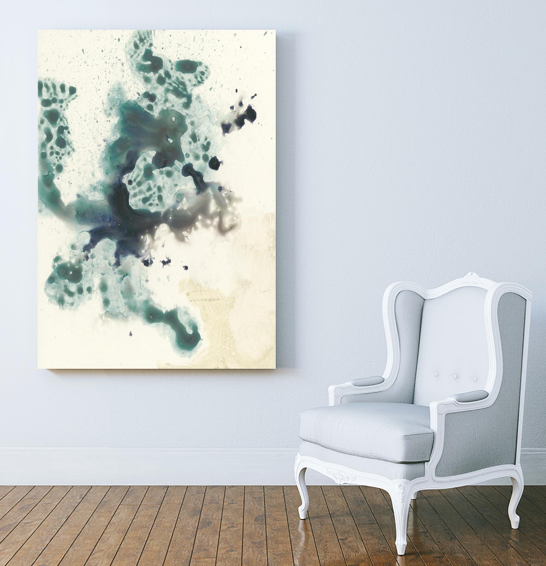Teal Tributary I by Jennifer Goldberger on GIANT ART - green abstract