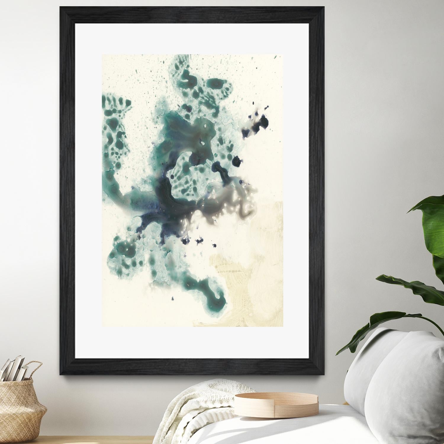 Teal Tributary I by Jennifer Goldberger on GIANT ART - green abstract