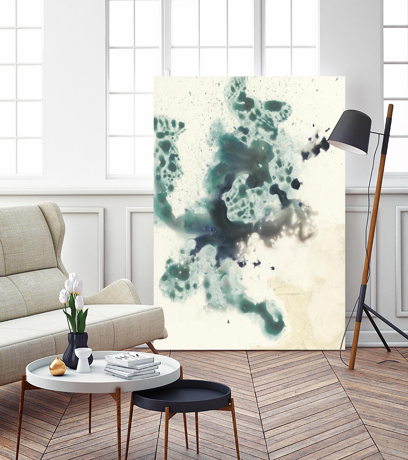 Teal Tributary I by Jennifer Goldberger on GIANT ART - green abstract
