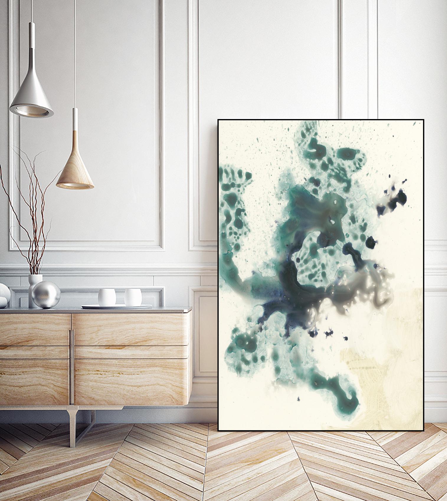 Teal Tributary I by Jennifer Goldberger on GIANT ART - green abstract