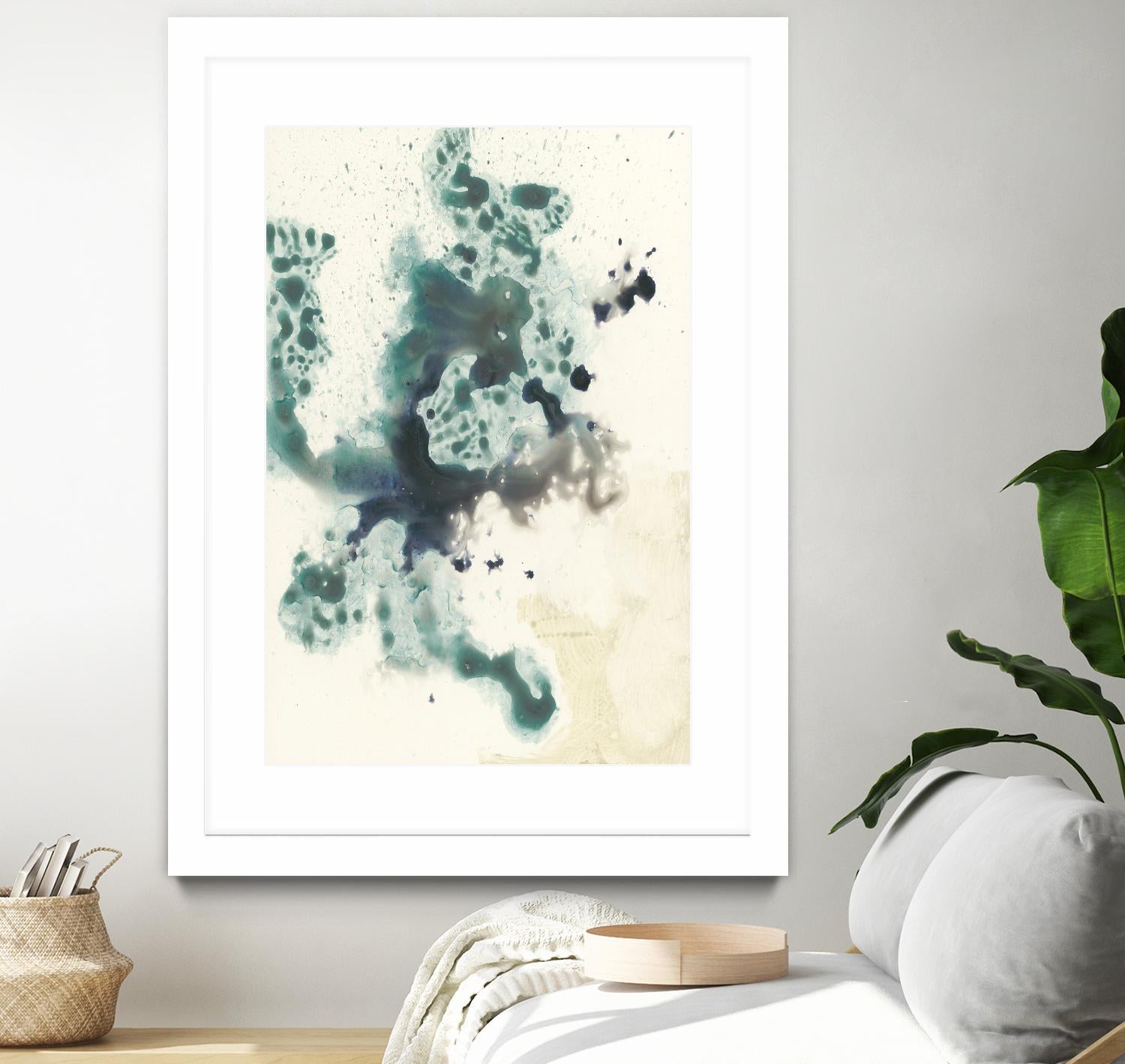 Teal Tributary I by Jennifer Goldberger on GIANT ART - green abstract