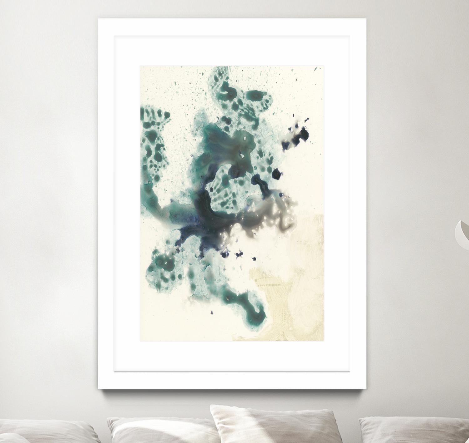 Teal Tributary I by Jennifer Goldberger on GIANT ART - green abstract