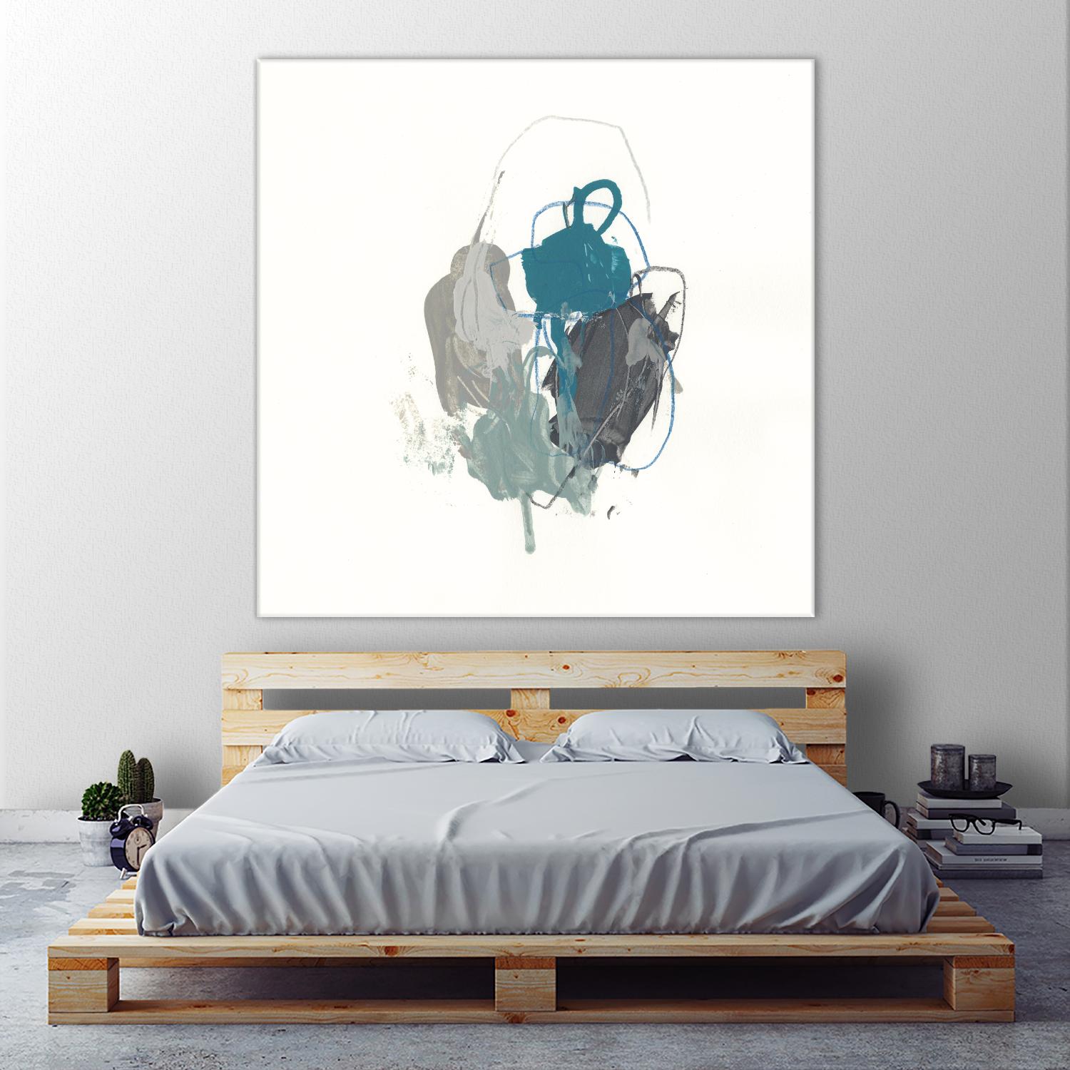 Teal Gesture I by June Erica Vess on GIANT ART - green abstract