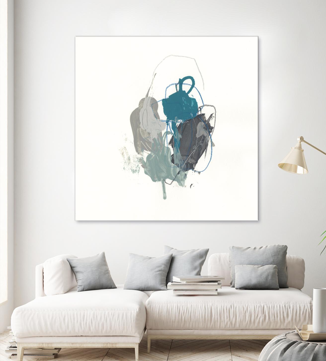 Teal Gesture I by June Erica Vess on GIANT ART - green abstract