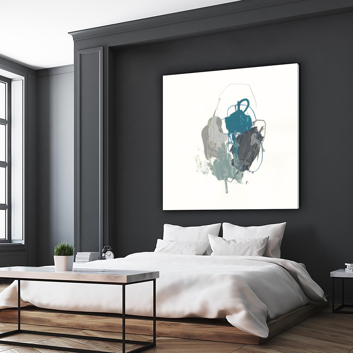 Teal Gesture I by June Erica Vess on GIANT ART - green abstract