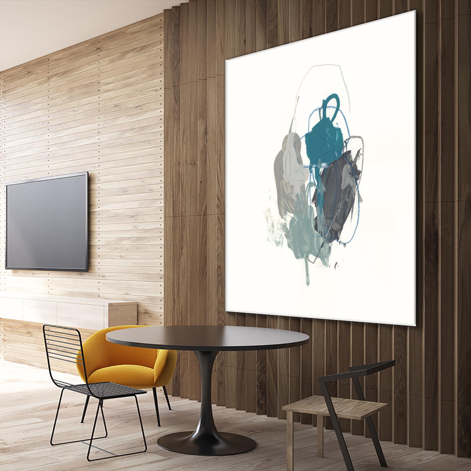 Teal Gesture I by June Erica Vess on GIANT ART - green abstract