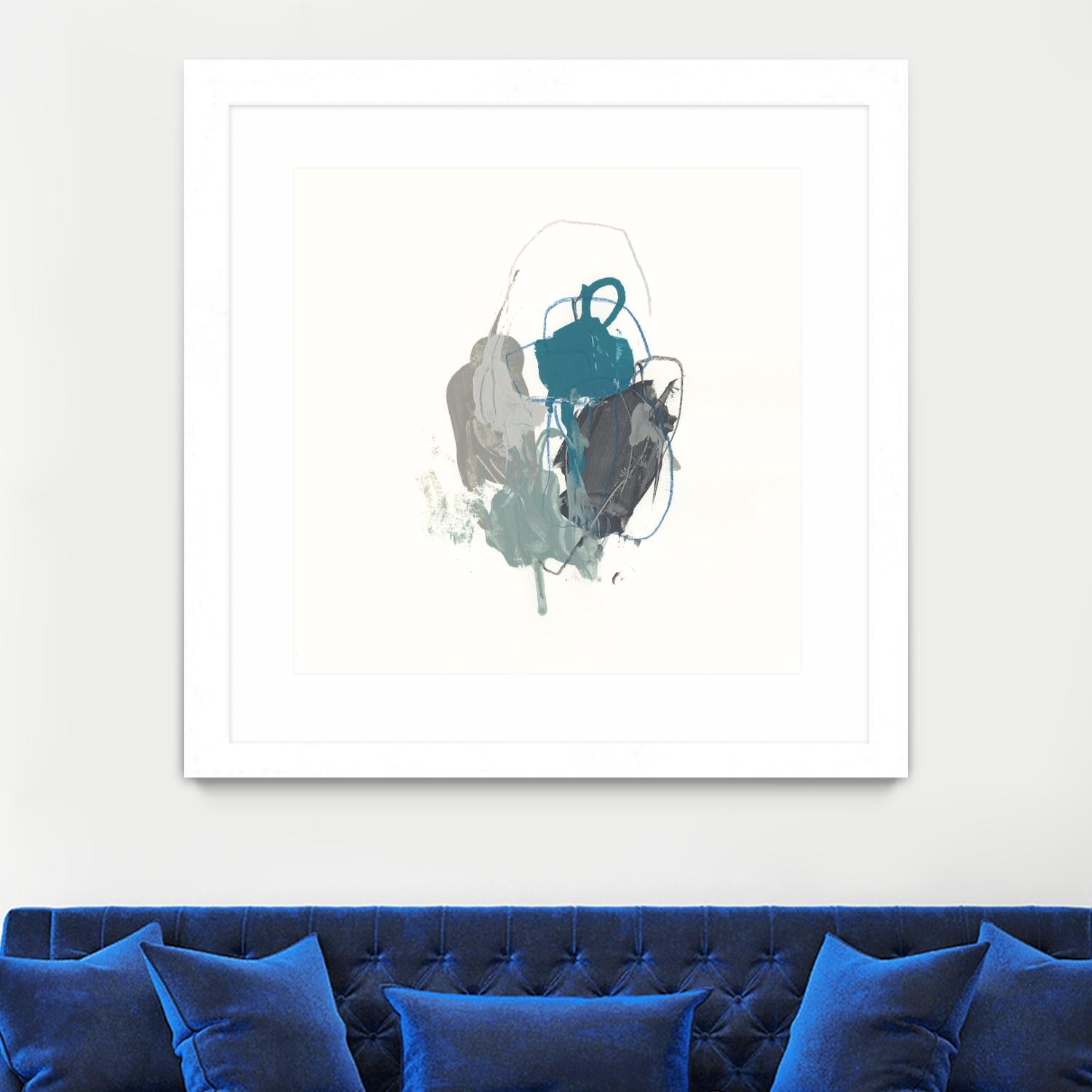 Teal Gesture I by June Erica Vess on GIANT ART - green abstract