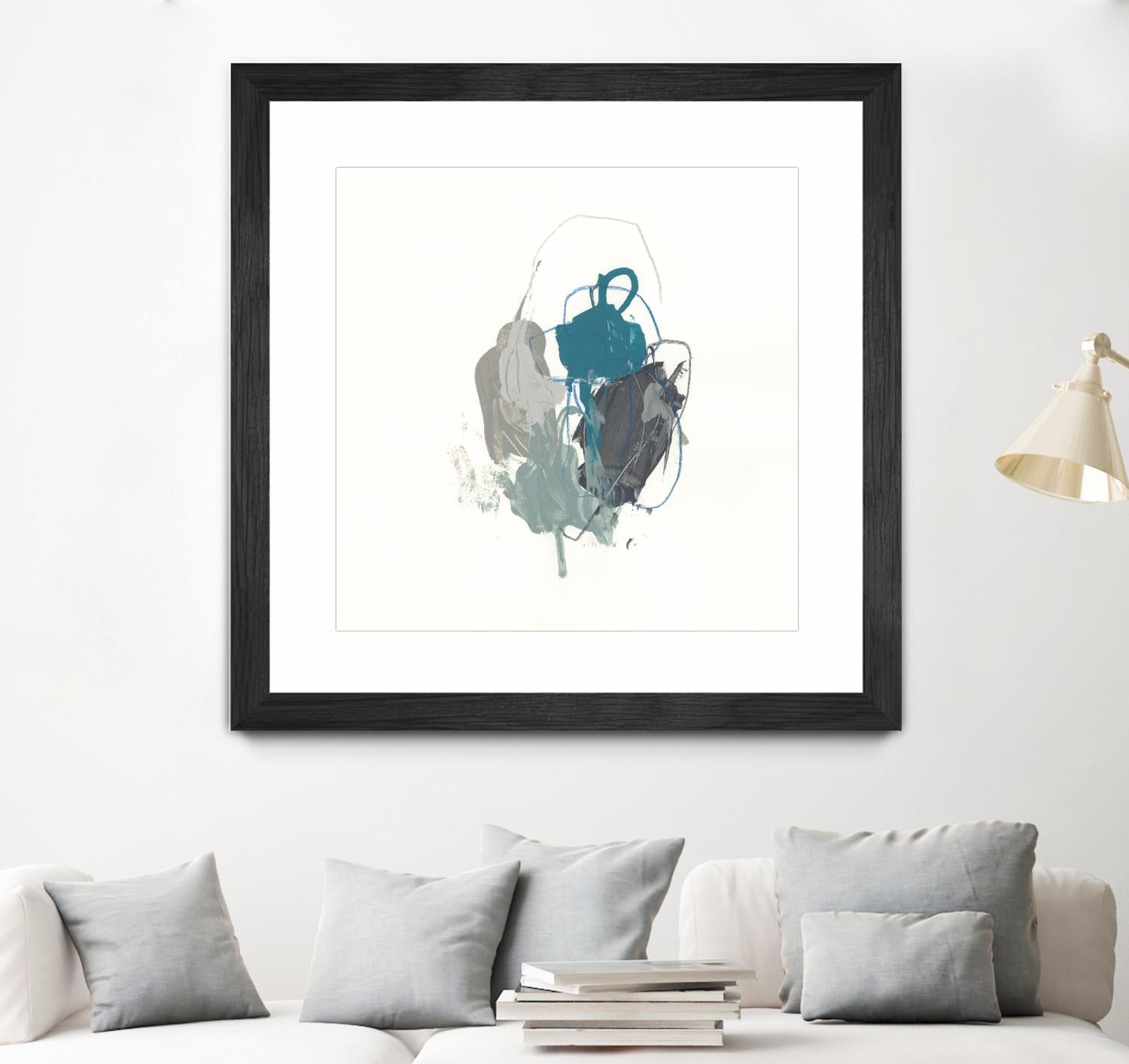 Teal Gesture I by June Erica Vess on GIANT ART - green abstract