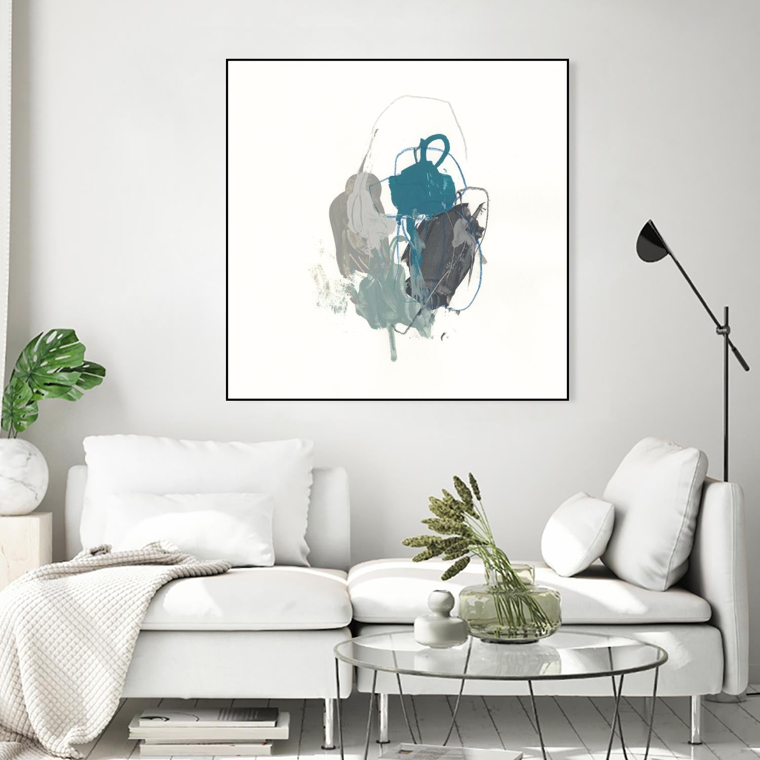 Teal Gesture I by June Erica Vess on GIANT ART - green abstract