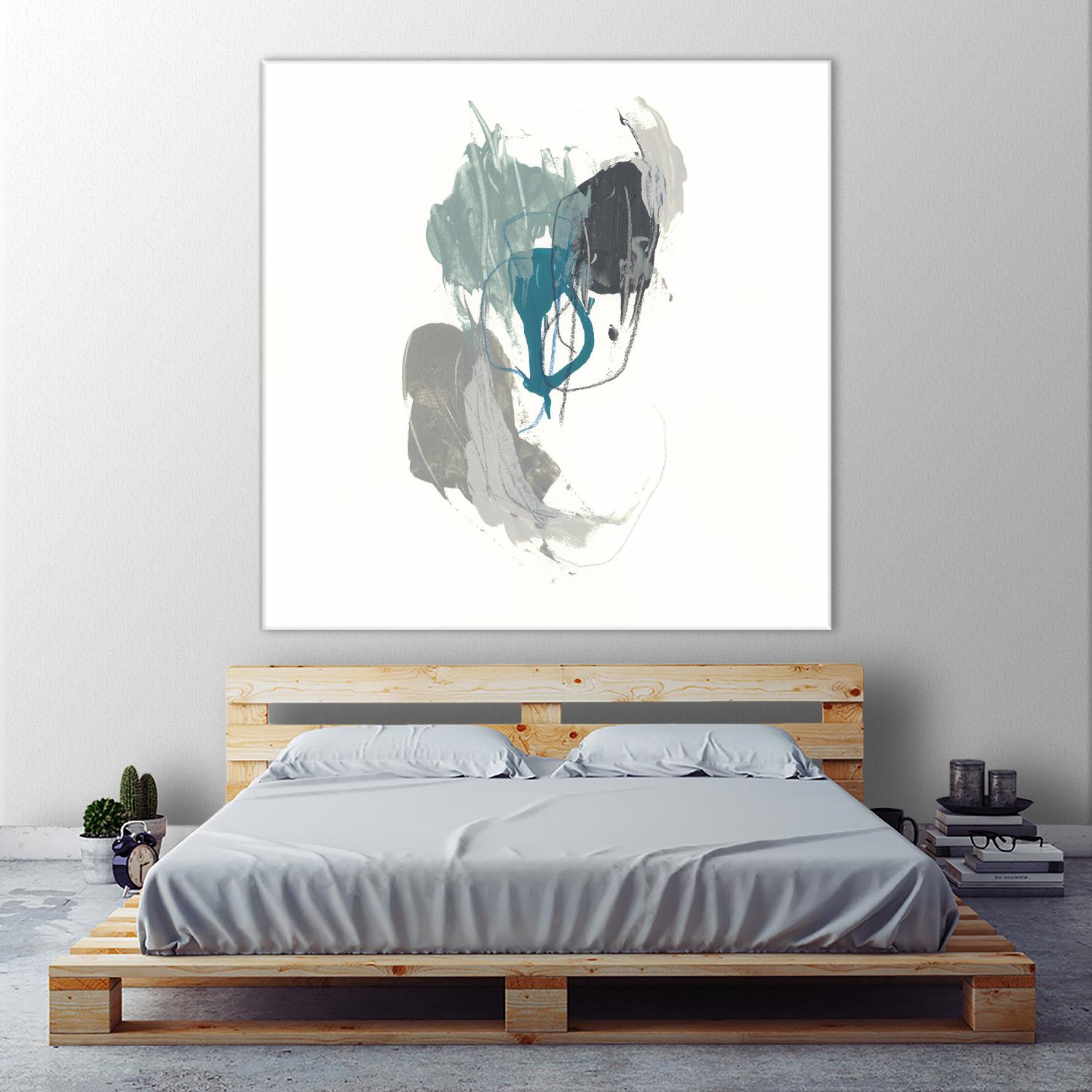 Teal Gesture III by June Erica Vess on GIANT ART - green abstract