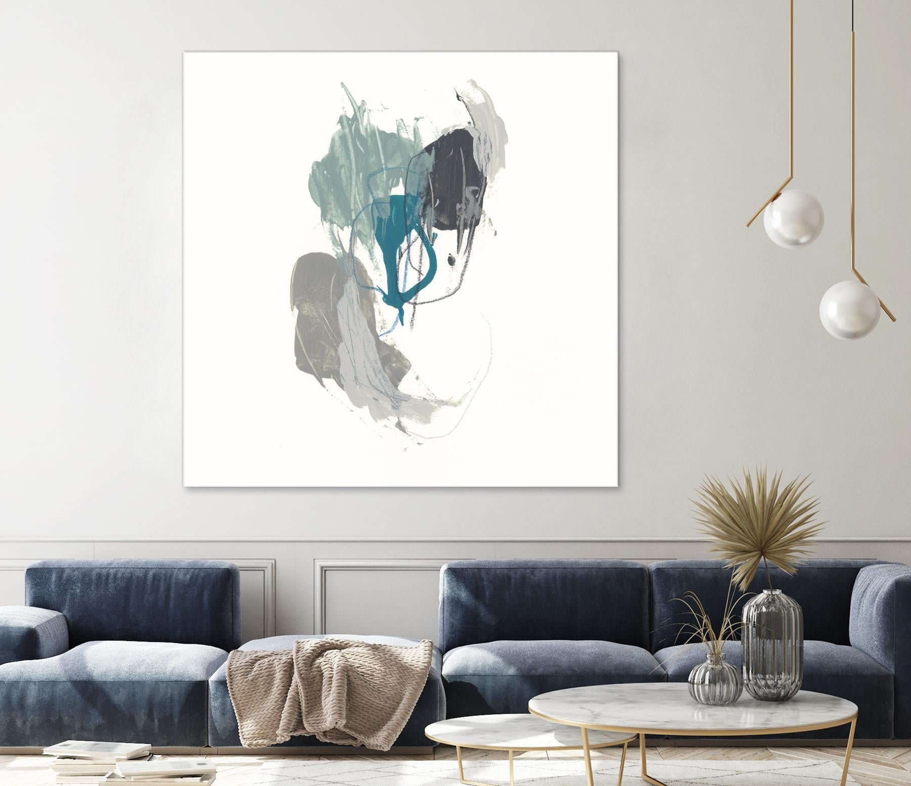 Teal Gesture III by June Erica Vess on GIANT ART - green abstract