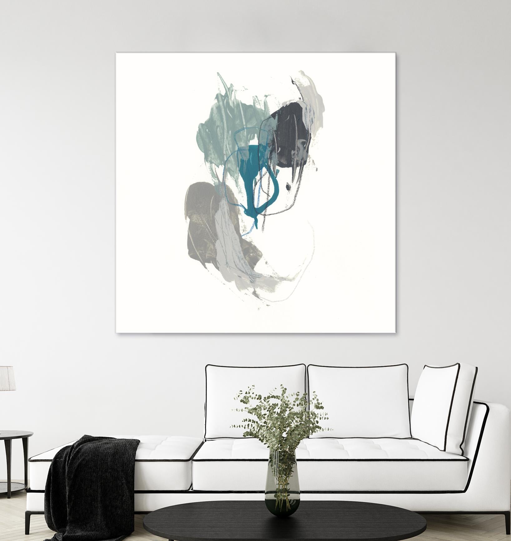 Teal Gesture III by June Erica Vess on GIANT ART - green abstract