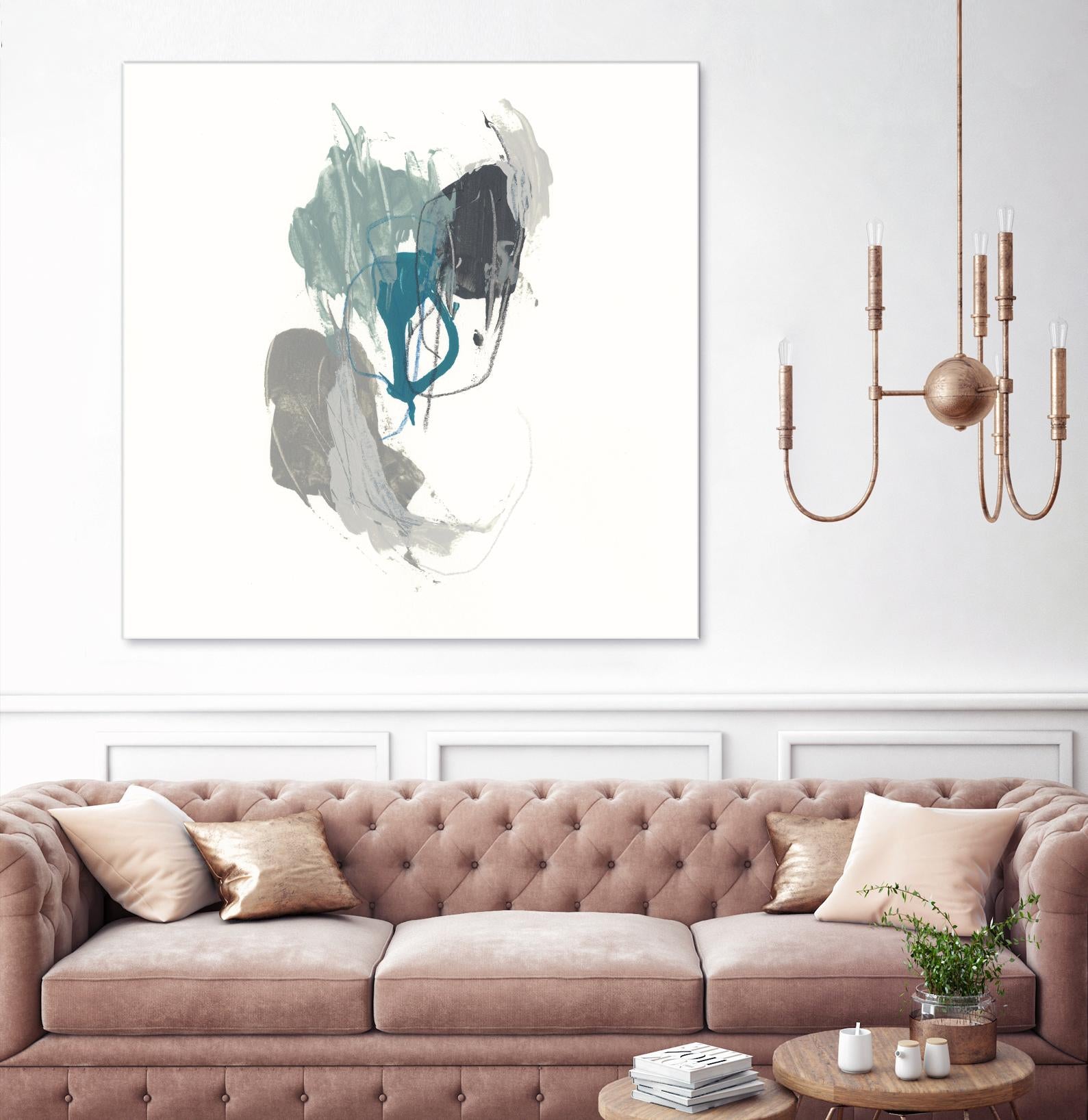 Teal Gesture III by June Erica Vess on GIANT ART - green abstract