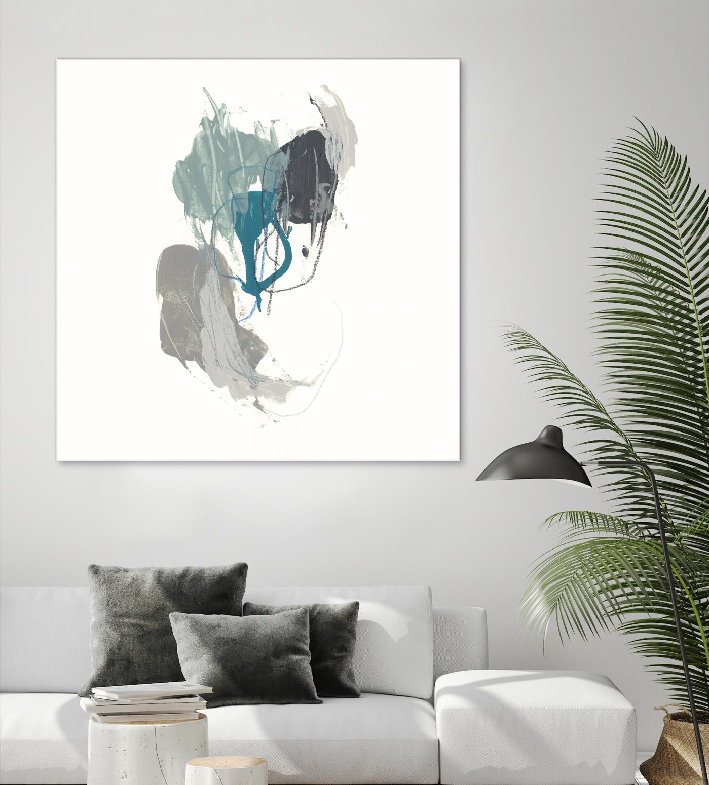 Teal Gesture III by June Erica Vess on GIANT ART - green abstract