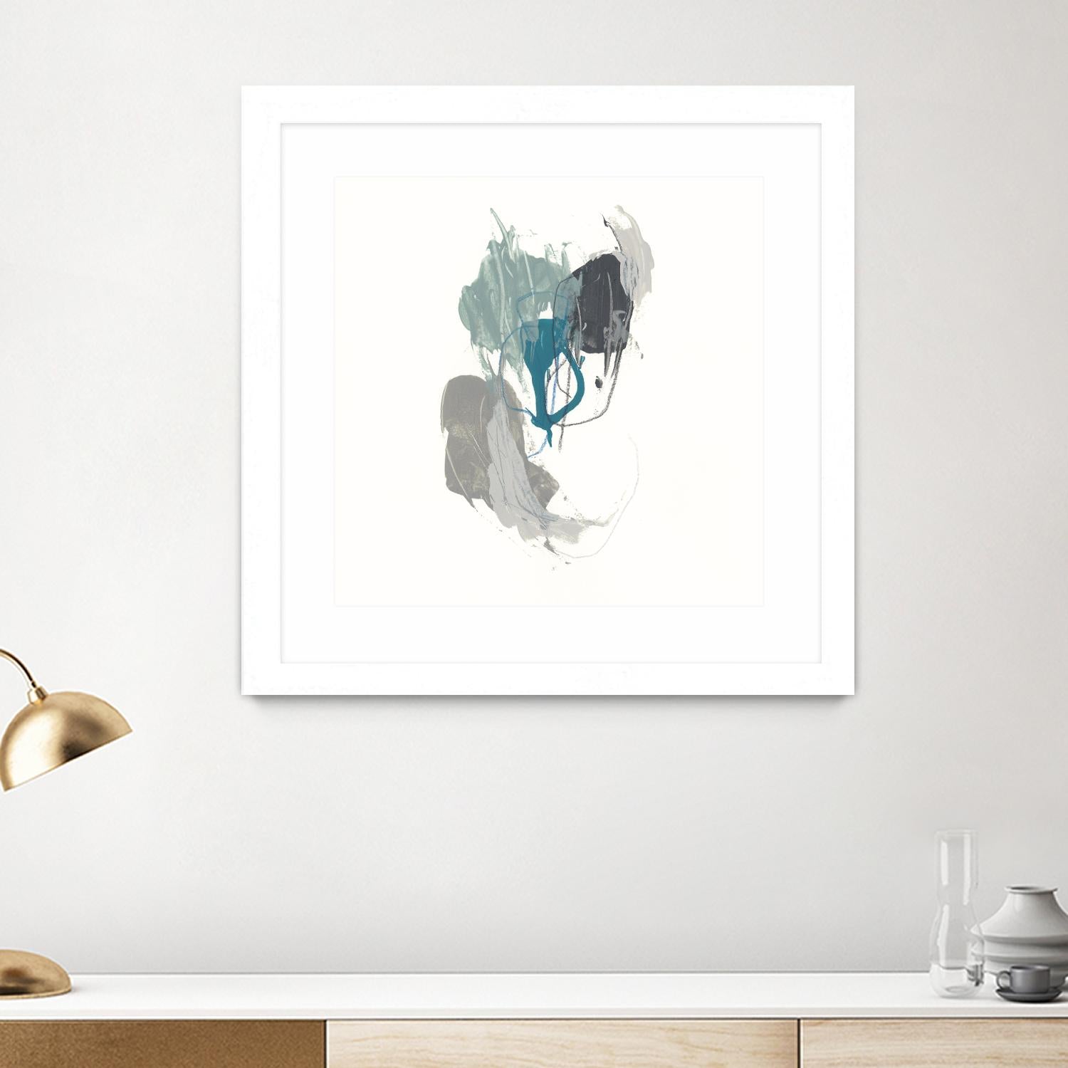 Teal Gesture III by June Erica Vess on GIANT ART - green abstract