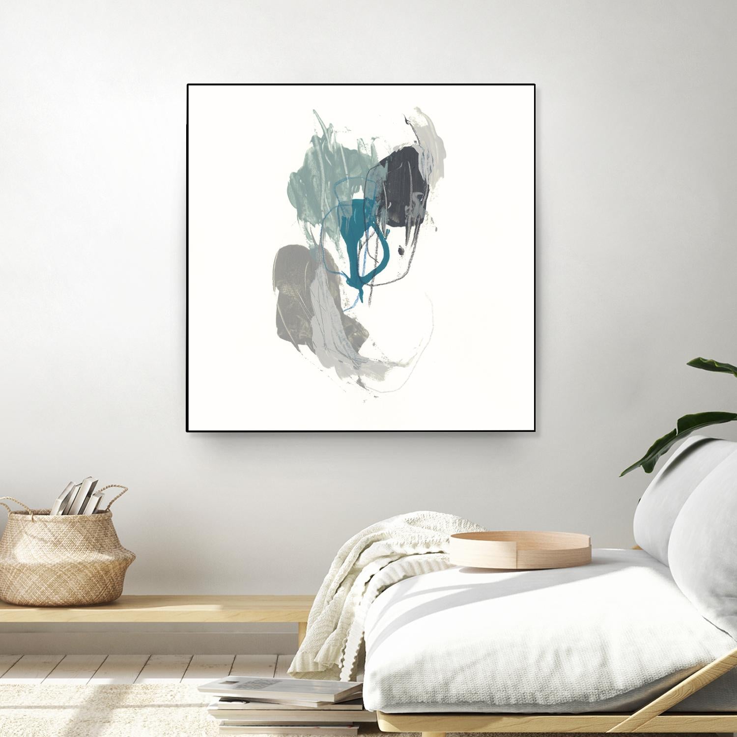 Teal Gesture III by June Erica Vess on GIANT ART - green abstract