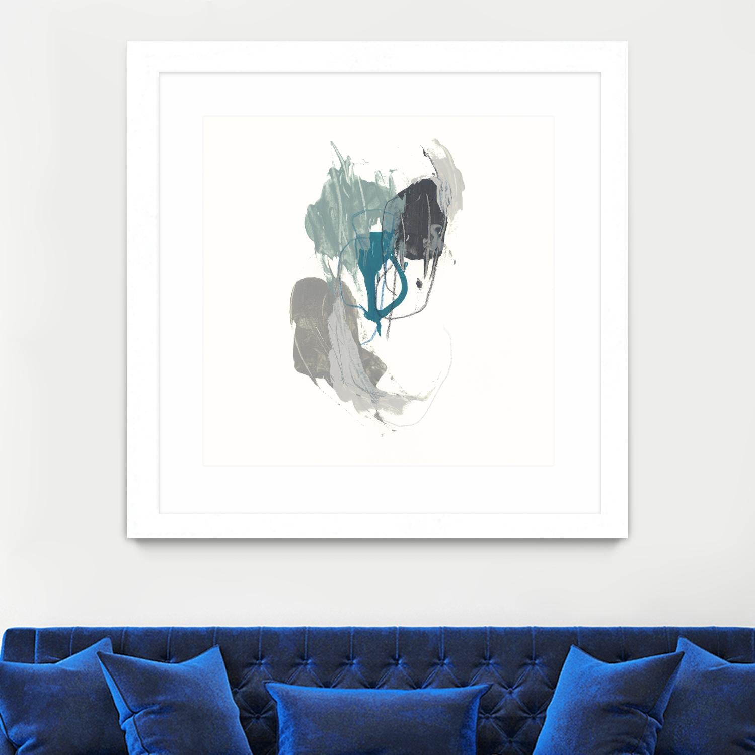 Teal Gesture III by June Erica Vess on GIANT ART - green abstract