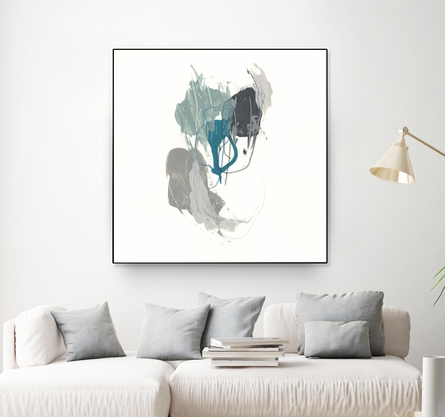 Teal Gesture III by June Erica Vess on GIANT ART - green abstract