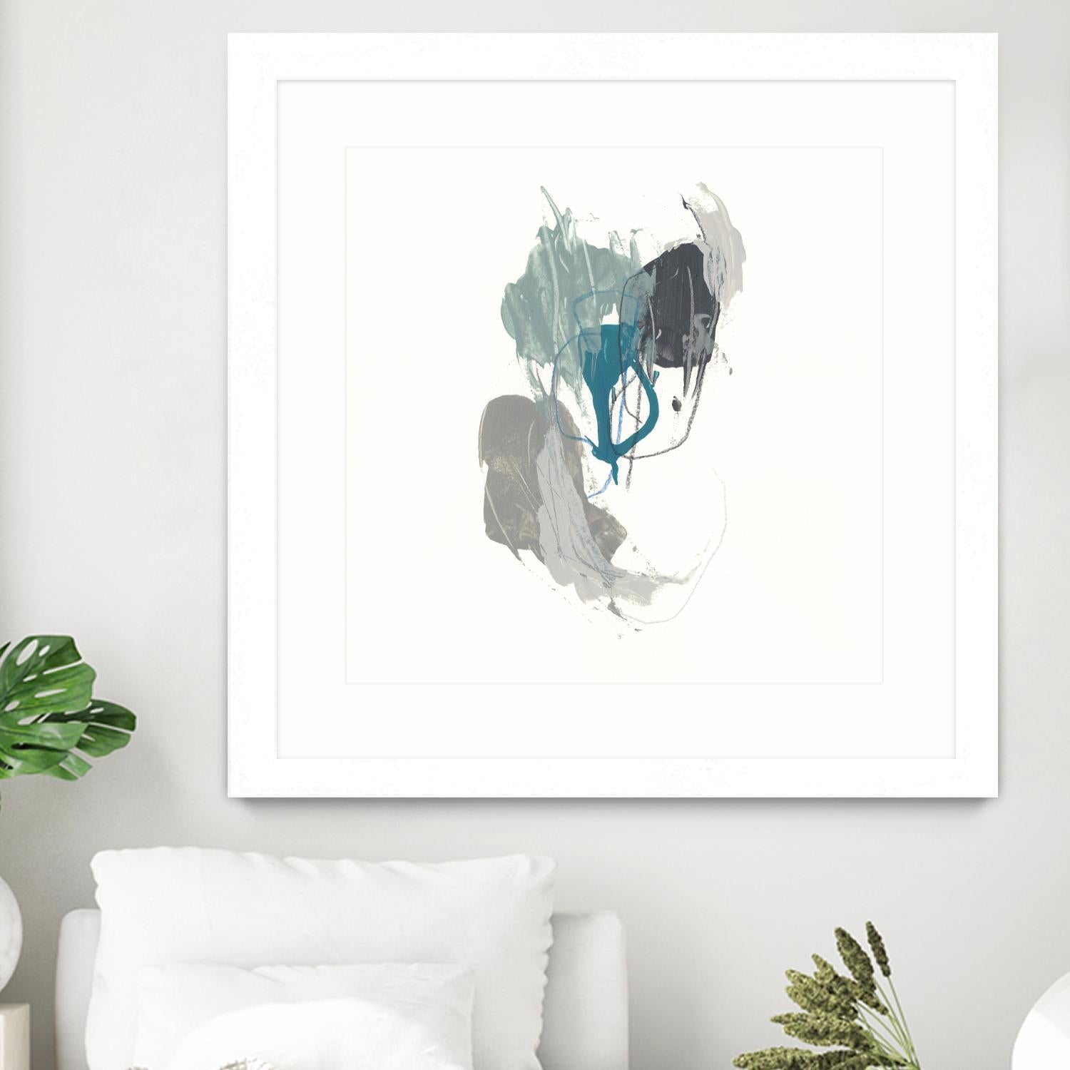 Teal Gesture III by June Erica Vess on GIANT ART - green abstract