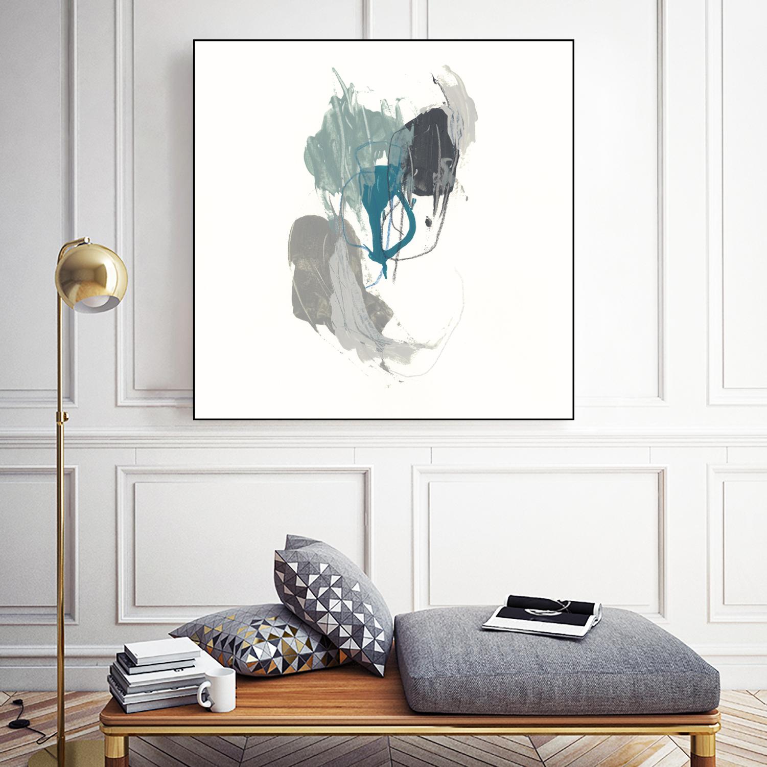 Teal Gesture III by June Erica Vess on GIANT ART - green abstract