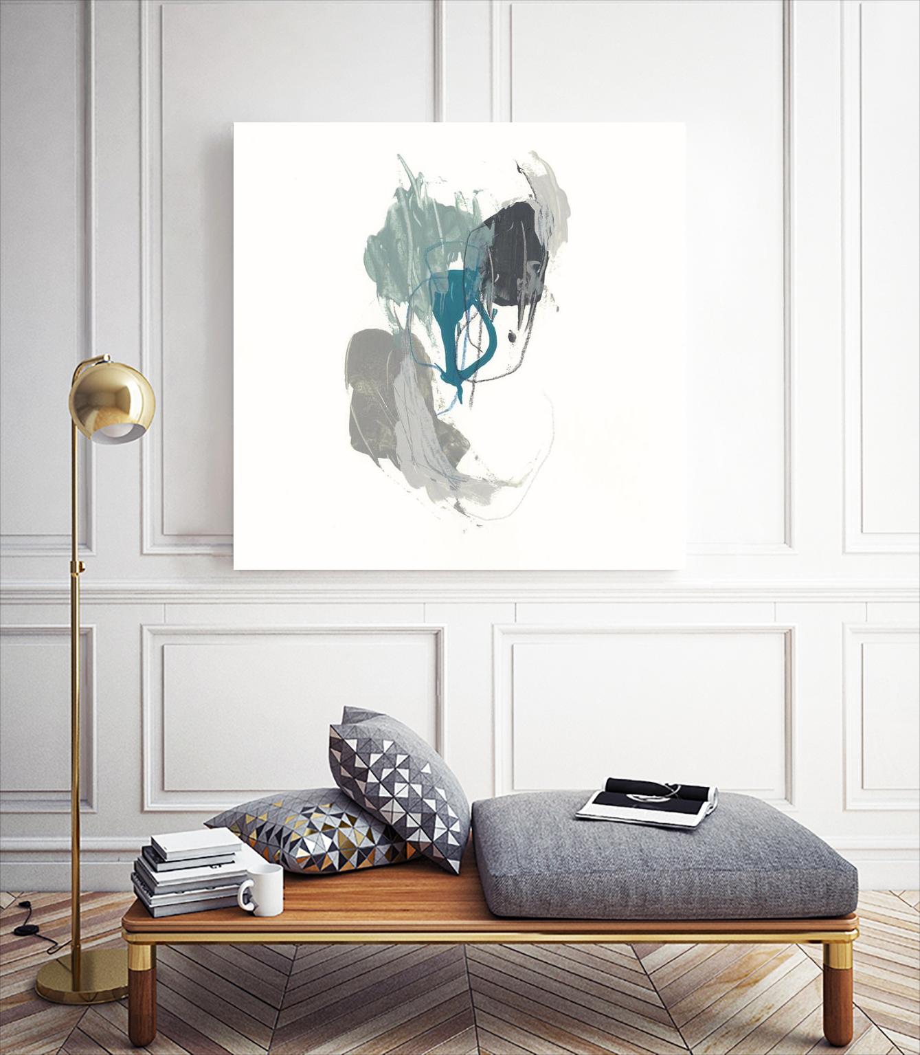 Teal Gesture III by June Erica Vess on GIANT ART - green abstract