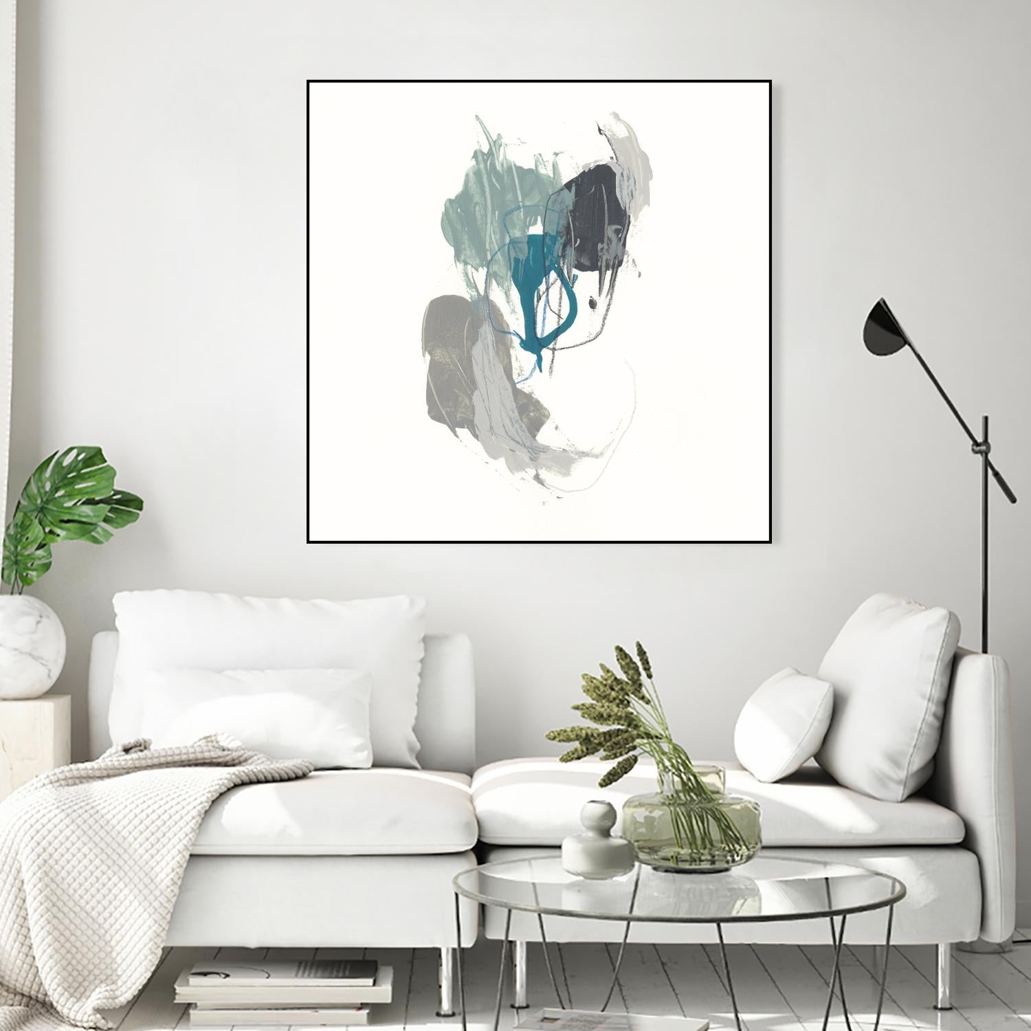 Teal Gesture III by June Erica Vess on GIANT ART - green abstract