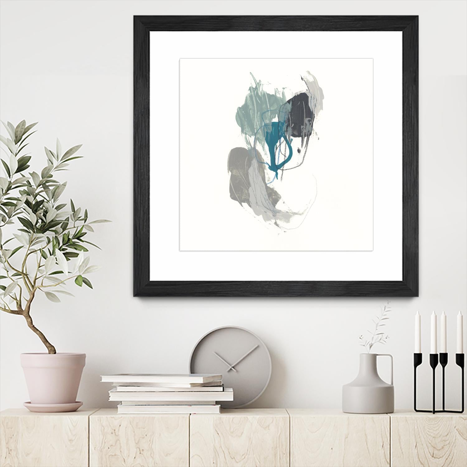 Teal Gesture III by June Erica Vess on GIANT ART - green abstract