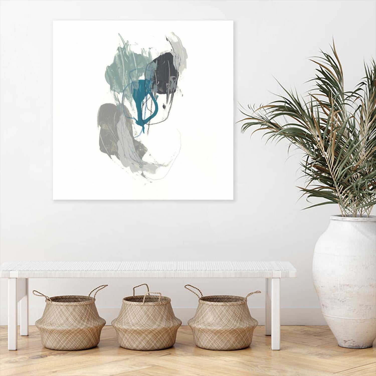 Teal Gesture III by June Erica Vess on GIANT ART - green abstract