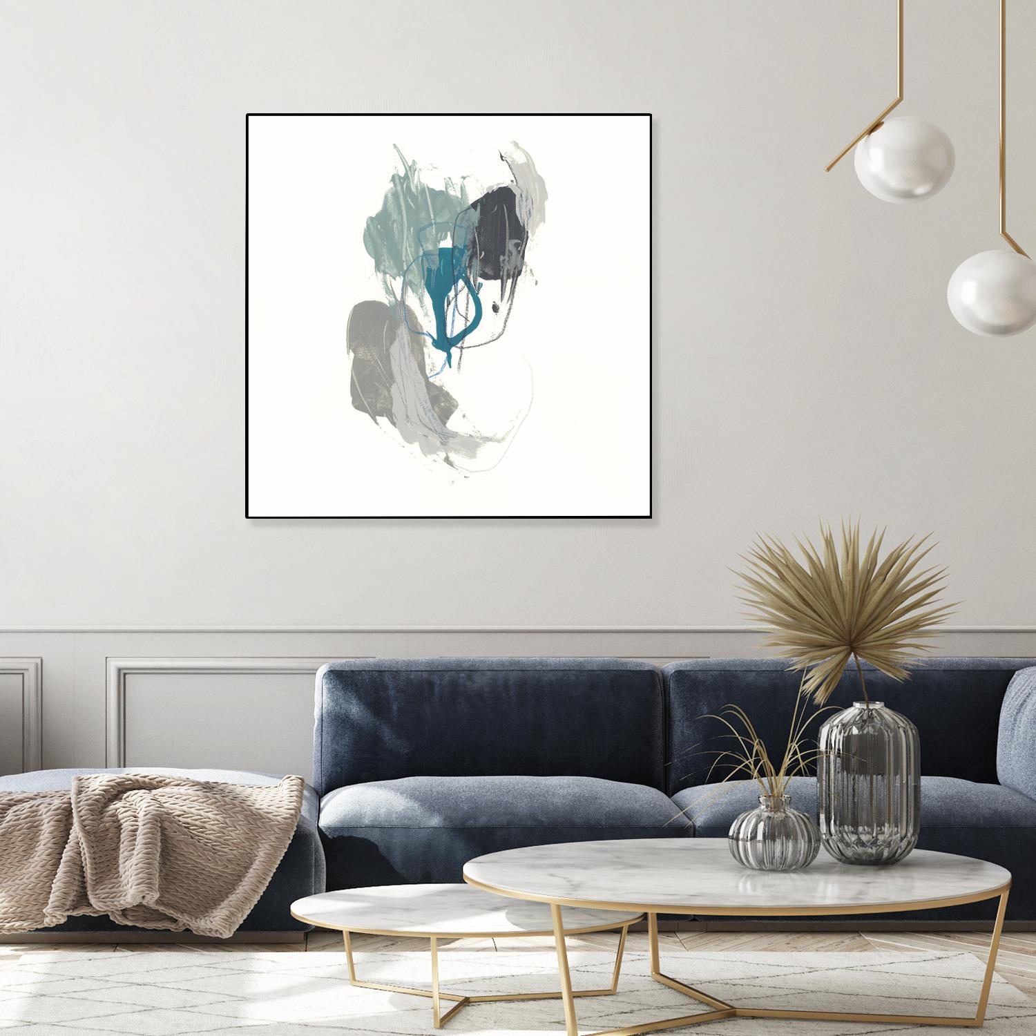 Teal Gesture III by June Erica Vess on GIANT ART - green abstract