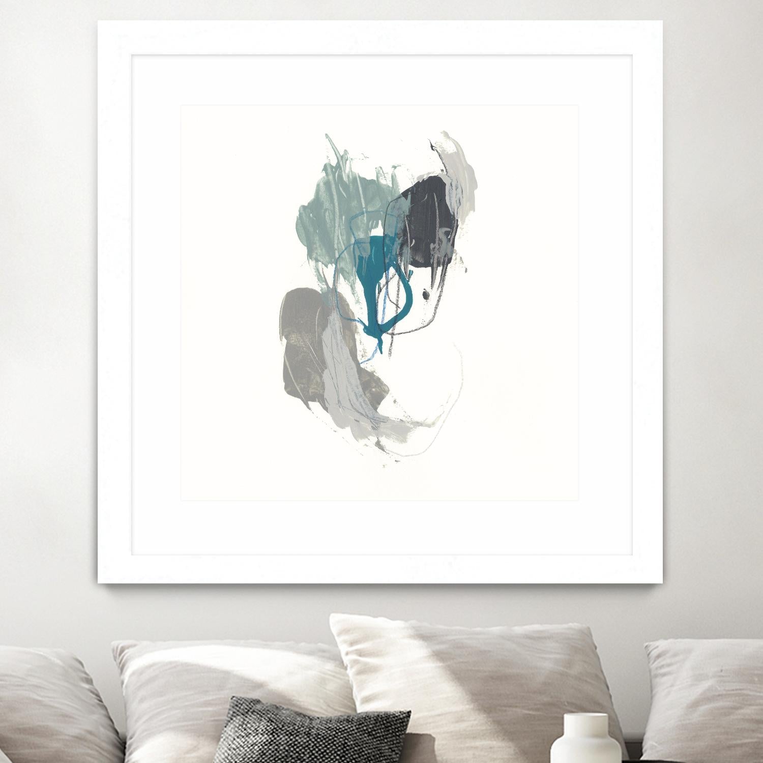 Teal Gesture III by June Erica Vess on GIANT ART - green abstract