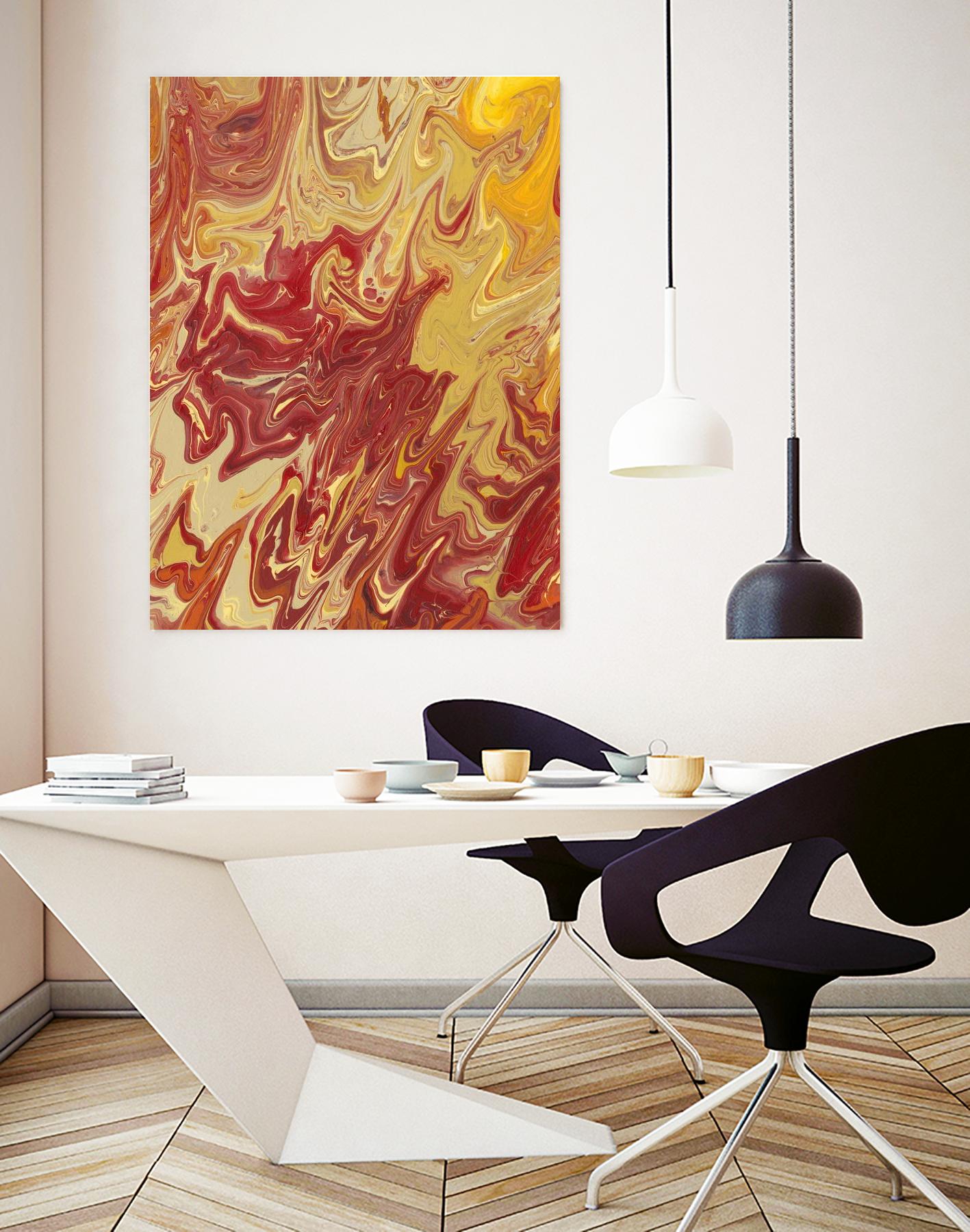 Nomadic Blaze II by Regina Moore on GIANT ART - orange abstract