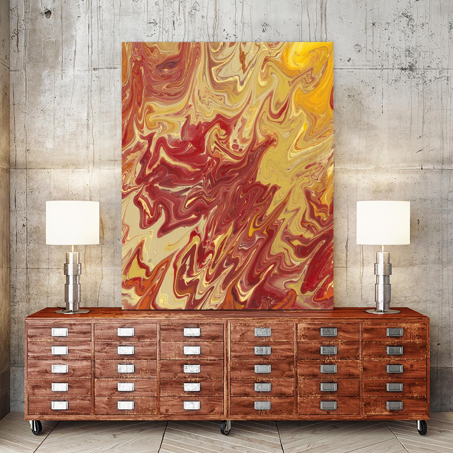 Nomadic Blaze II by Regina Moore on GIANT ART - orange abstract