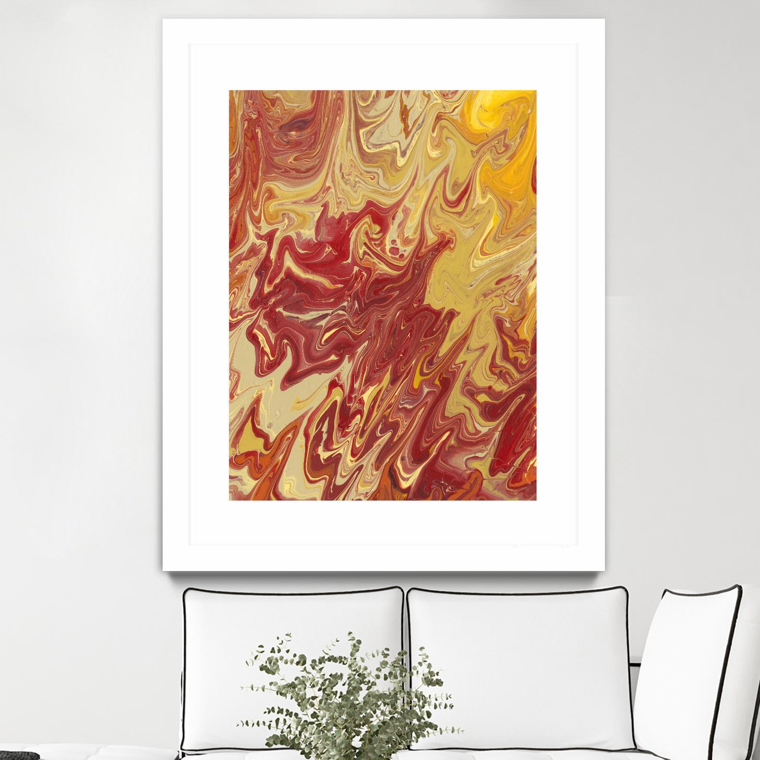 Nomadic Blaze II by Regina Moore on GIANT ART - orange abstract