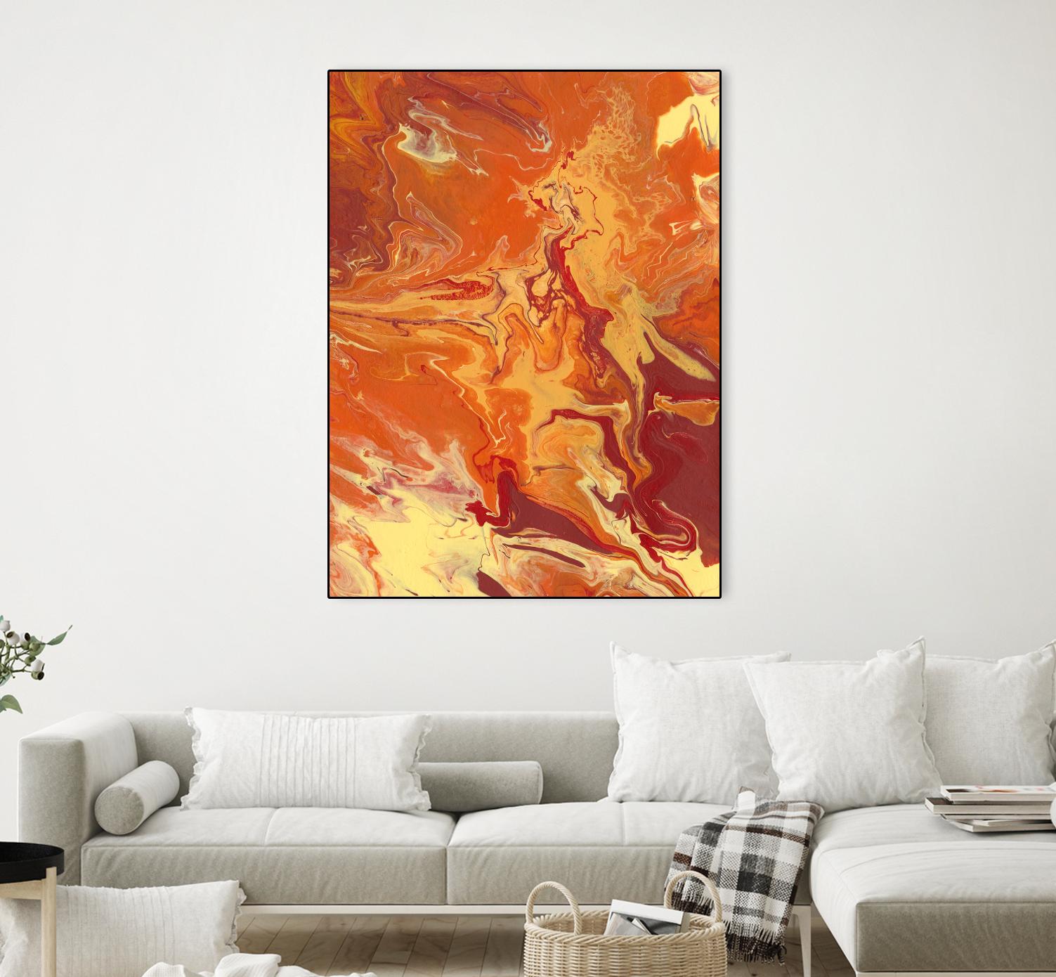 Nomadic Blaze III by Regina Moore on GIANT ART - orange abstract