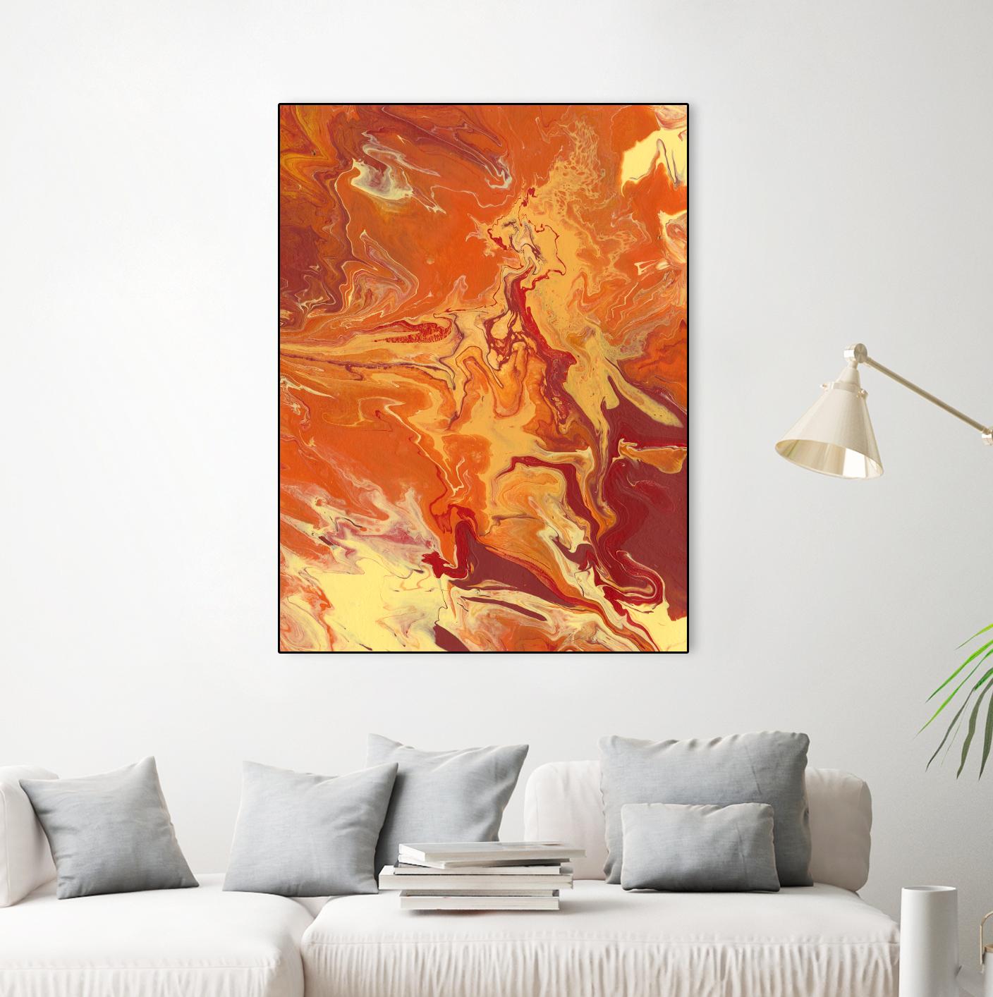 Nomadic Blaze III by Regina Moore on GIANT ART - orange abstract