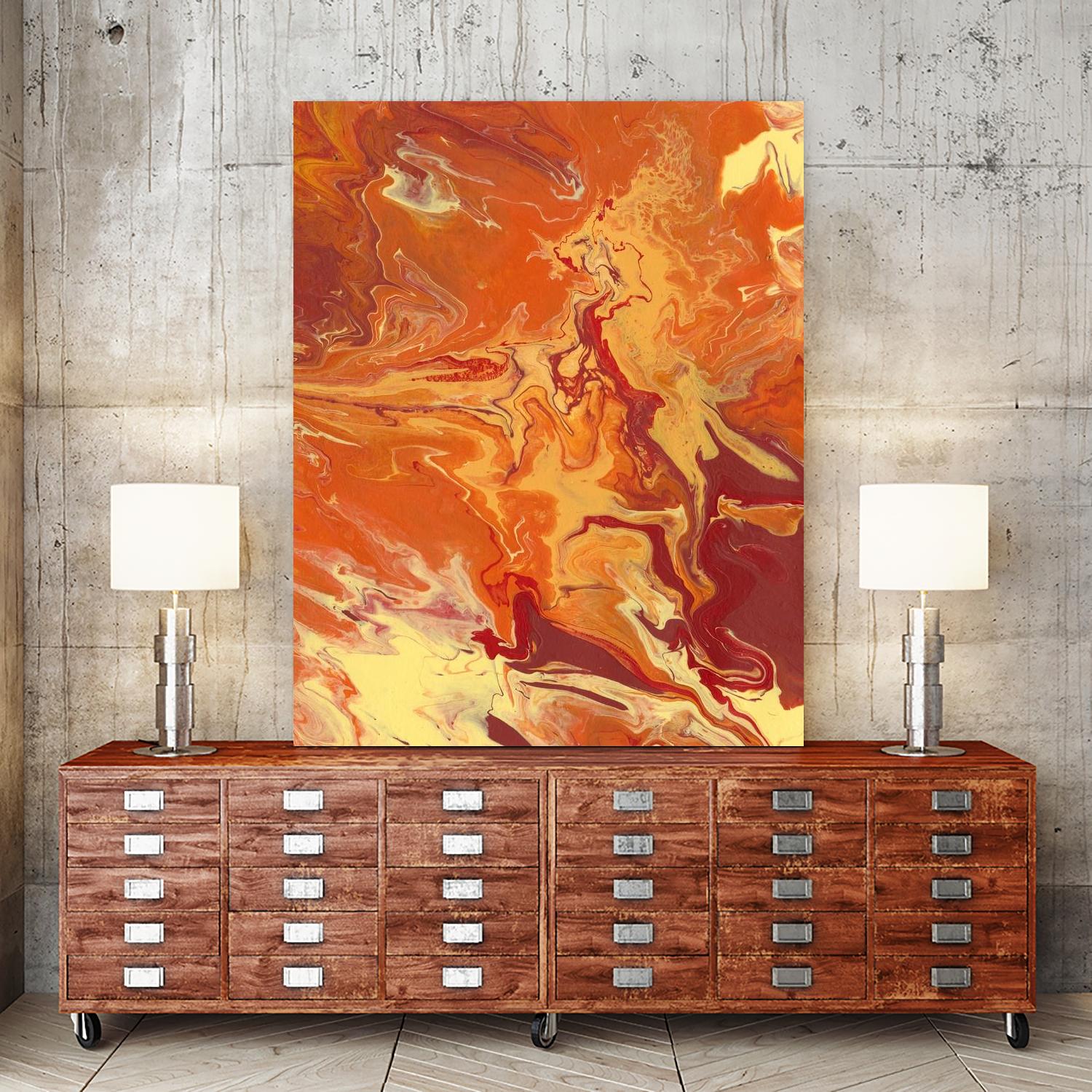 Nomadic Blaze III by Regina Moore on GIANT ART - orange abstract