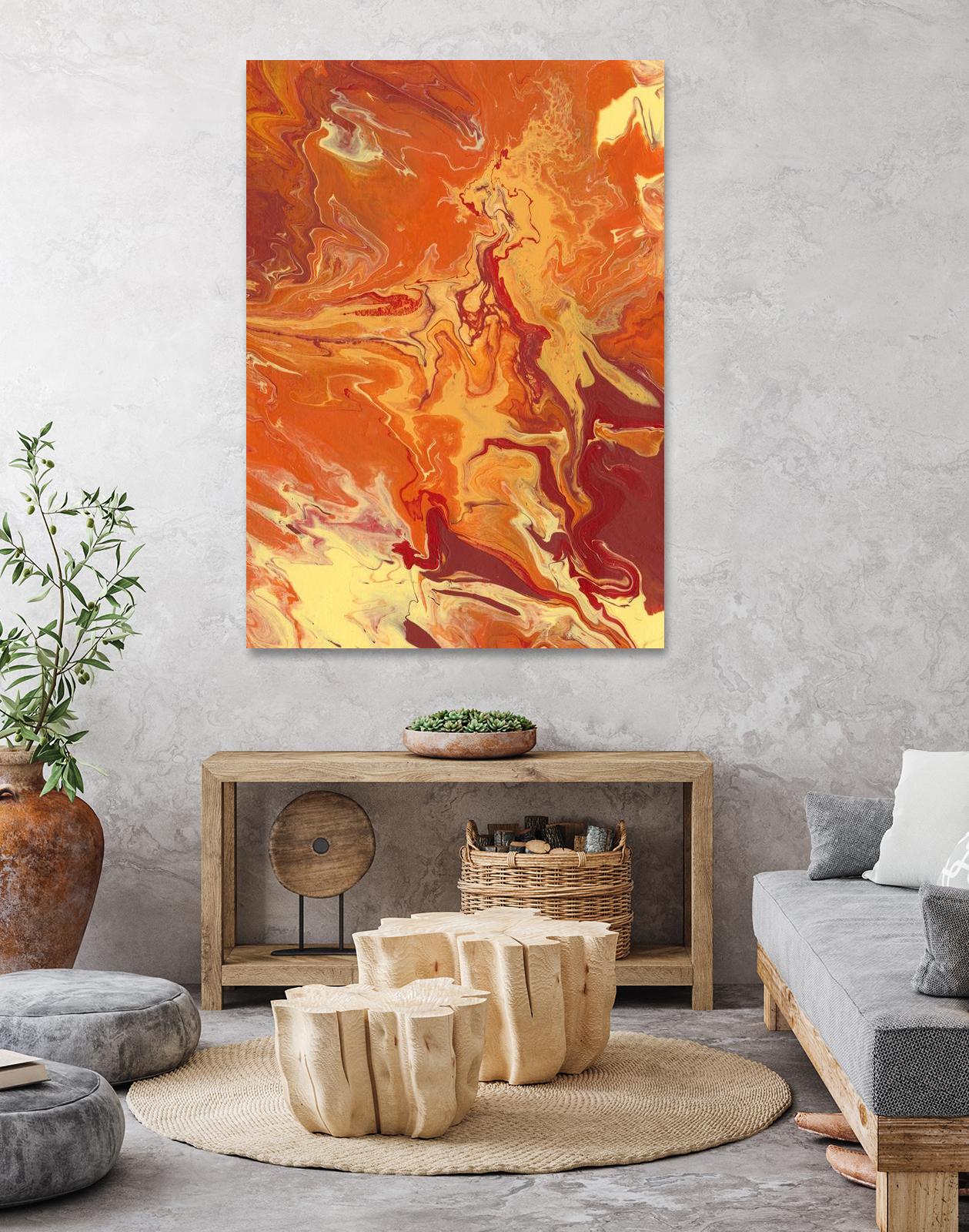 Nomadic Blaze III by Regina Moore on GIANT ART - orange abstract