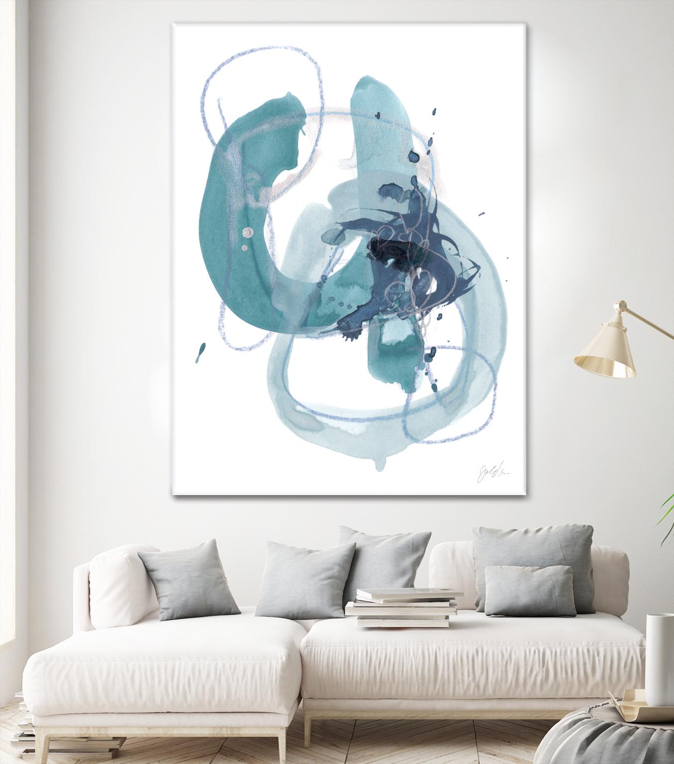 Aqua Orbit II by June Erica Vess on GIANT ART - blue abstract